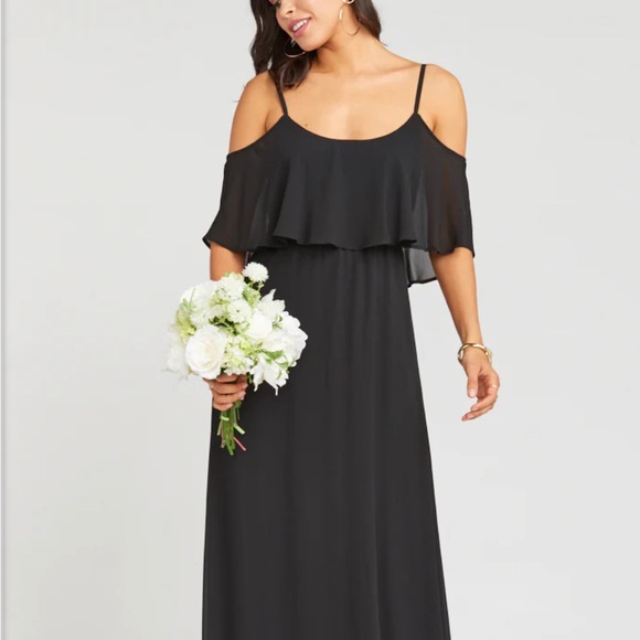 Show Me Your Mumu CAITLIN RUFFLE MAXI DRESS Black - Picture 5 of 6